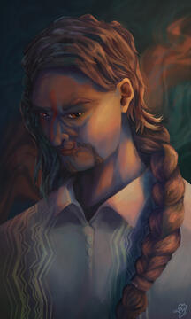 Speedpainted Portrait (OC: Grackles) (7/25)